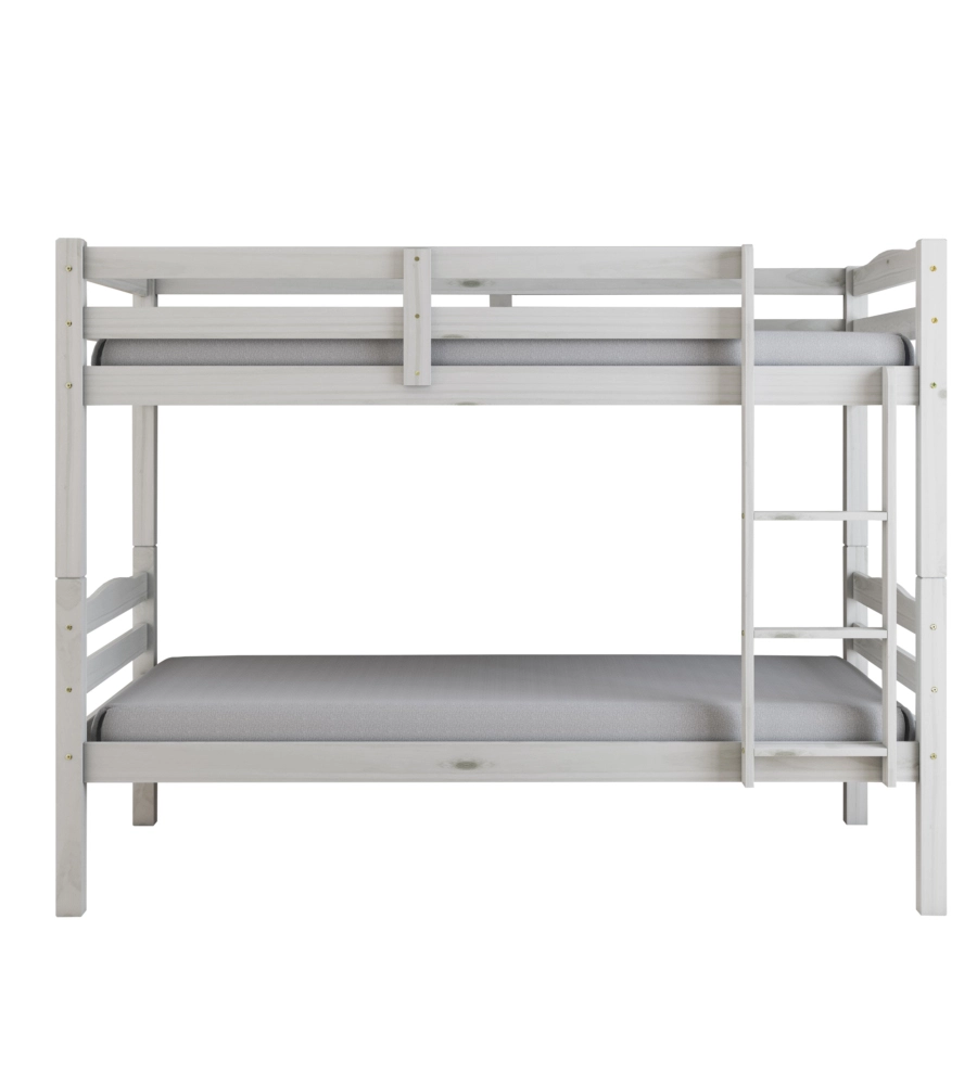 LETTO A CASTELLO "MARSIGLIA" IN PINO MASSELLO BIANCO 90X190X150 CM